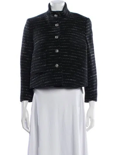 Pre-owned Ba&sh Tweed Pattern Jacket In Black