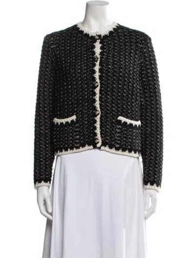 Pre-owned Ba&sh Tweed Pattern Jacket In Black/white
