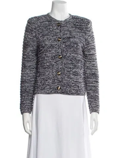 Pre-owned Ba&sh Tweed Pattern Jacket In Blue