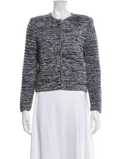 Pre-owned Ba&sh Tweed Pattern Jacket In Blue