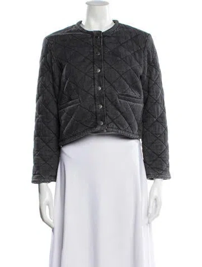 Pre-owned Ba&sh Tweed Pattern Jacket In Gray