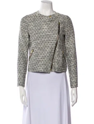 Pre-owned Ba&sh Tweed Pattern Jacket In Neutral