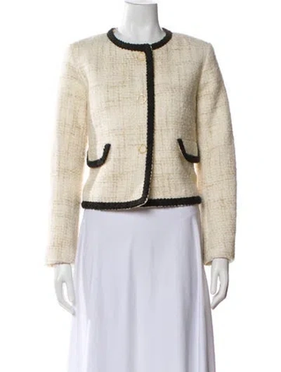 Pre-owned Ba&sh Tweed Pattern Jacket In Neutral