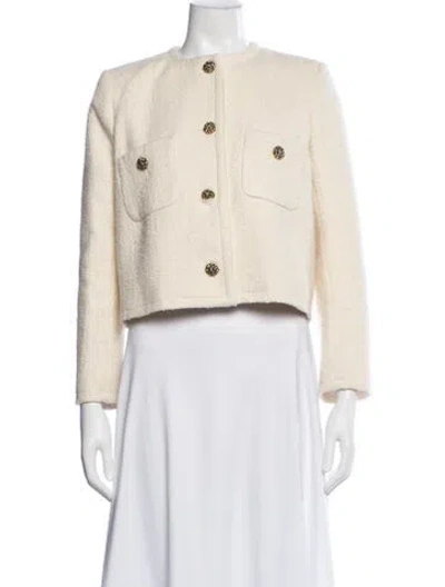 Pre-owned Ba&sh Tweed Pattern Jacket In Neutral