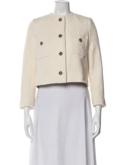 Pre-owned Ba&sh Tweed Pattern Jacket In Neutral