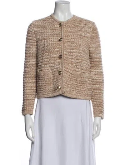 Pre-owned Ba&sh Tweed Pattern Jacket In Neutral