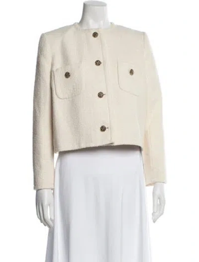 Pre-owned Ba&sh Tweed Pattern Jacket In Neutral