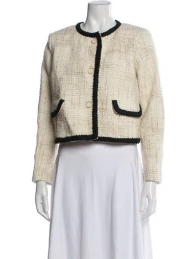 Pre-owned Ba&sh Tweed Pattern Jacket In Neutrals