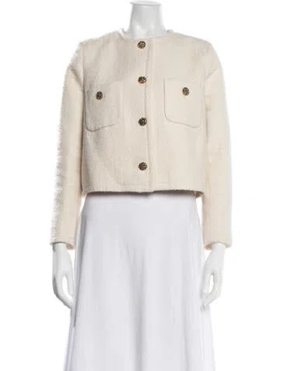 Pre-owned Ba&sh Tweed Pattern Jacket In Neutrals