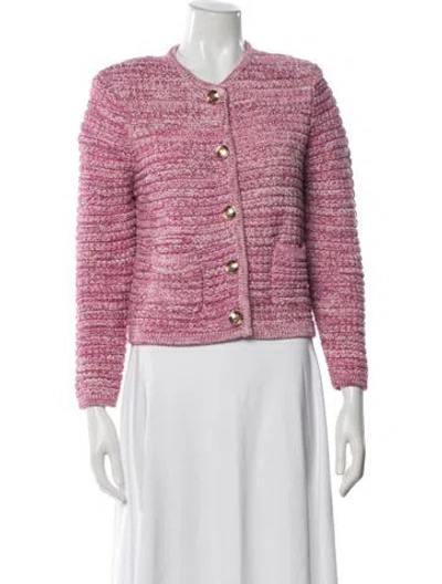 Pre-owned Ba&sh Tweed Pattern Jacket In Pink