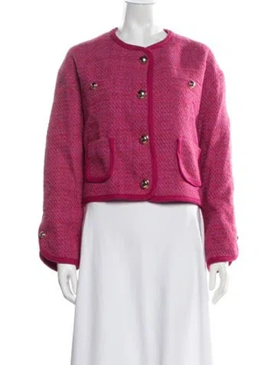 Pre-owned Ba&sh Tweed Pattern Jacket W/ Tags In Pink