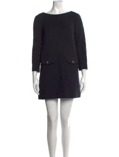Pre-owned Ba&sh Tweed Pattern Mini Dress In Black