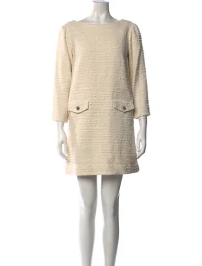 Pre-owned Ba&sh Tweed Pattern Mini Dress In Neutrals