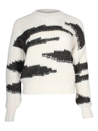 Pre-owned Ba&sh Two-tone Sweater In White