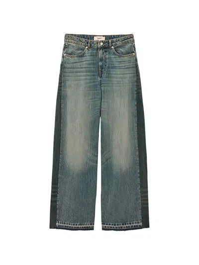 Ba&sh Two-tone Panelled Jeans In Blue