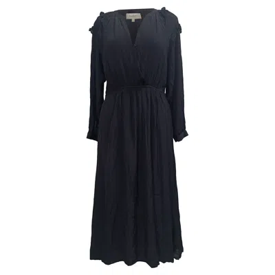 Ba&sh Ba & Sh Ulla V-neck Midi Dress In Black Viscose