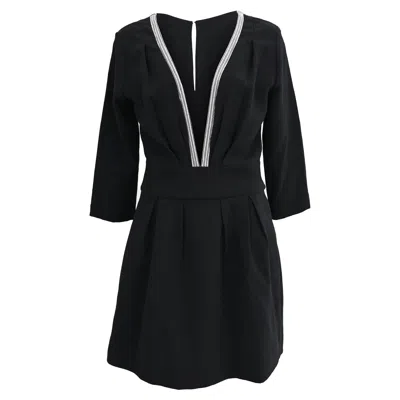 Ba&sh Ba & Sh V-neck Mini Dress In Black Polyester