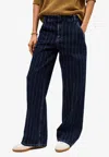 Ba&sh Vecchi Distressed Striped Jeans In Blue