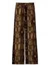 Ba&sh Velvo Printed Velvet Palazzo Pants In Brown