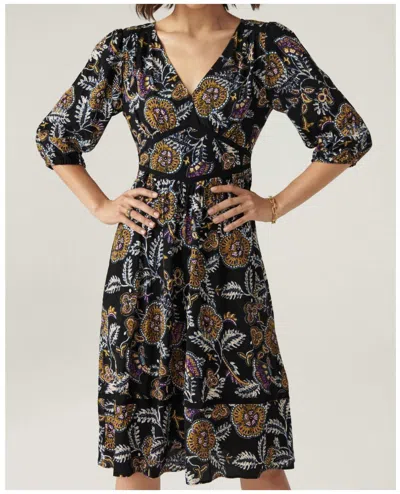 Ba&sh Vienne Midi V Neck Dress In Black