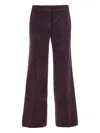 Ba&sh Violet Trousers With Belt Loops In Velvet Woman In Purple