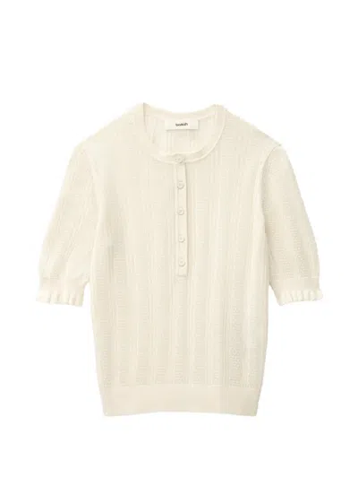 Ba&sh Viola Ruffled Polo Top In Brown