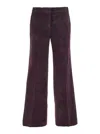 Ba&sh Violet Trousers With Belt Loops In Velvet Woman In Purple