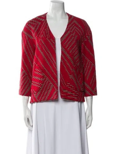 Pre-owned Ba&sh Virgin Wool Striped Evening Jacket In Red