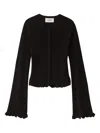 Ba&sh Vitis Ruffled Cardigan In Black