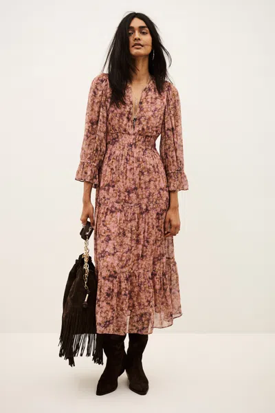 Ba&sh V-neck Collar Dress Aema For Women In Pink