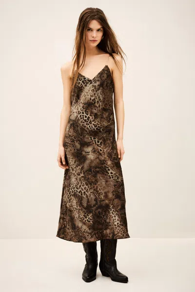 Ba&sh V-neck Collar Dress Catelina For Women In Brown