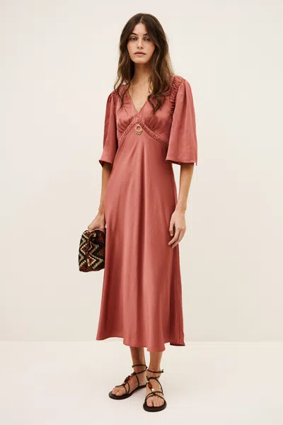 Ba&sh V-neck Collar Dress Charlotte For Women In Pink