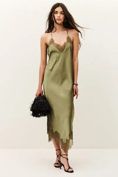 Ba&sh V-neck Collar Dress Chiarina For Women In Green