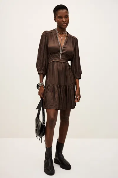 Ba&sh V-neck Collar Dress Cyriala For Women In Brown