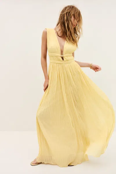 Ba&sh V-neck Collar Dress Tania For Women In Yellow