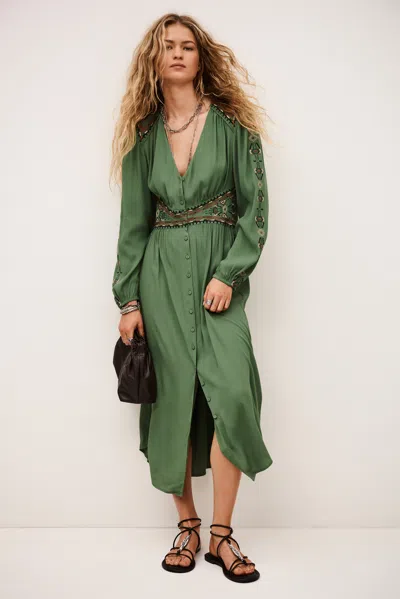 Ba&sh V-neck Collar Dress Tina For Women In Green