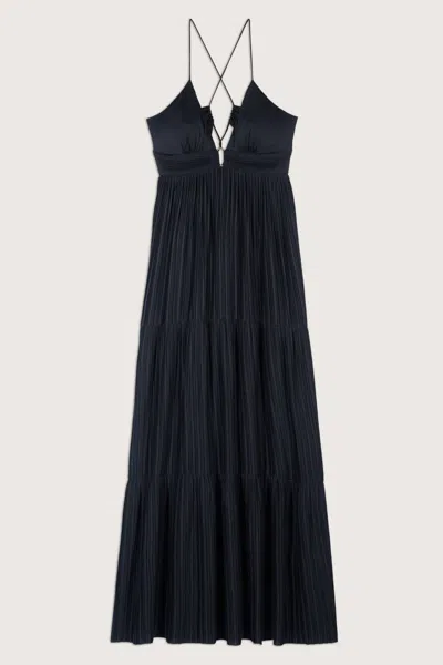 Ba&sh V-neck Collar Dress Wasta For Women In Blue
