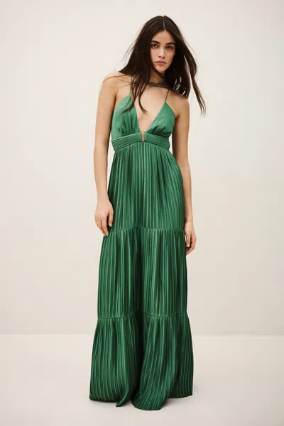 Ba&sh V-neck Collar Dress Wasta For Women In Green