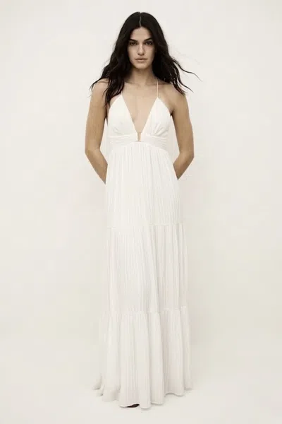 Ba&sh V-neck Collar Dress Wasta For Women In White