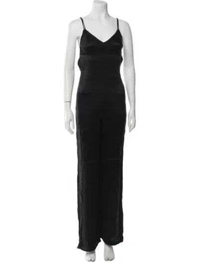 Pre-owned Ba&sh V-neck Jumpsuit In Black