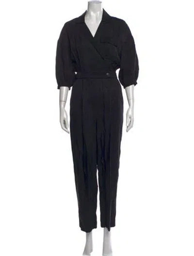 Pre-owned Ba&sh V-neck Jumpsuit In Black