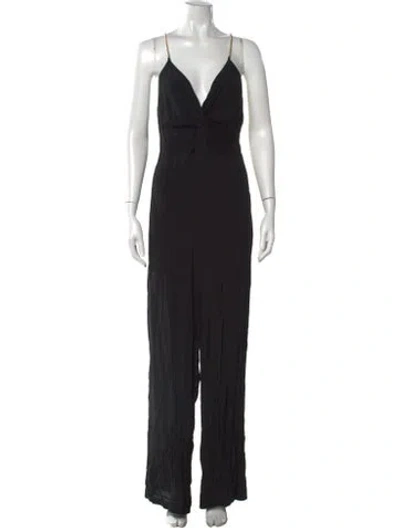 Pre-owned Ba&sh V-neck Jumpsuit In Black