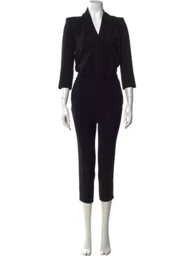 Pre-owned Ba&sh V-neck Jumpsuit In Black
