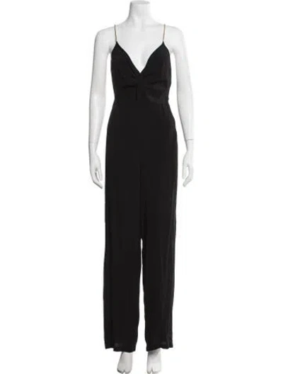 Pre-owned Ba&sh V-neck Jumpsuit In Black