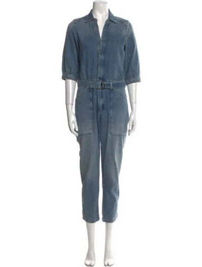 Pre-owned Ba&sh V-neck Jumpsuit In Blue