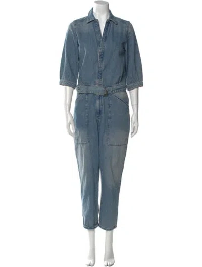 Pre-owned Ba&sh V-neck Jumpsuit In Blue