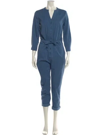 Pre-owned Ba&sh V-neck Jumpsuit In Blue