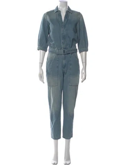 Pre-owned Ba&sh V-neck Jumpsuit In Blue