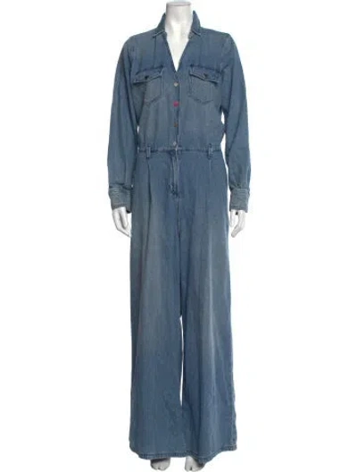 Pre-owned Ba&sh V-neck Jumpsuit In Blue