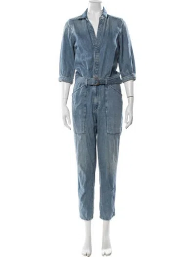 Pre-owned Ba&sh V-neck Jumpsuit In Blue